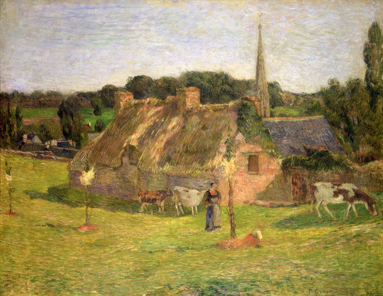 Lollichons fält och kyrkan Pont-Aven, 1886 av Paul Gauguin