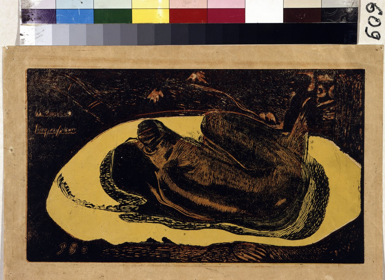 Manao Tupapau (De dödas ande håller vakt). Gravyr av Paul Gauguin (1848-1903) av Paul Gauguin