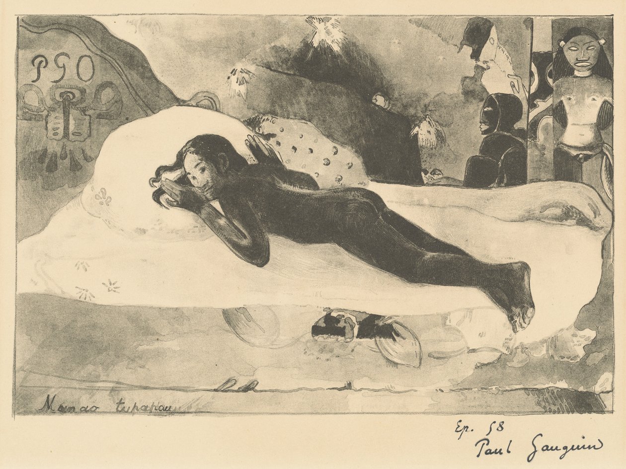 Hon är hemsökt av en ande av Paul Gauguin