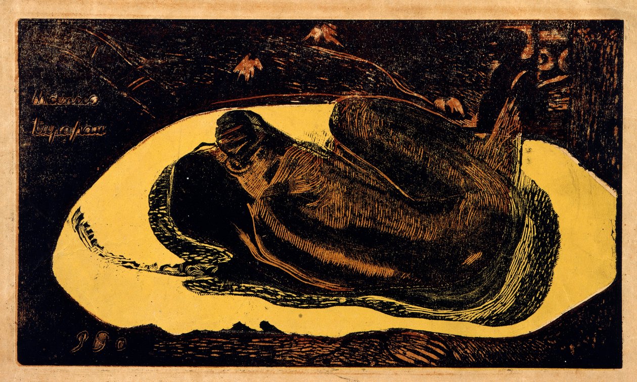 Manao Tupapau Spirit of the Dead tittar på, 1893-1894. av Paul Gauguin