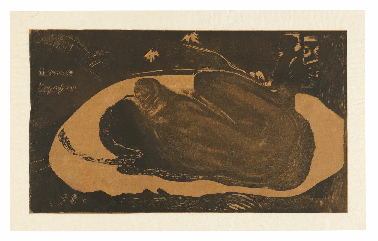 Manau tupapau (Hon tänker på spöket eller Spöket tänker på henne), ur Noa Noa-sviten av Paul Gauguin