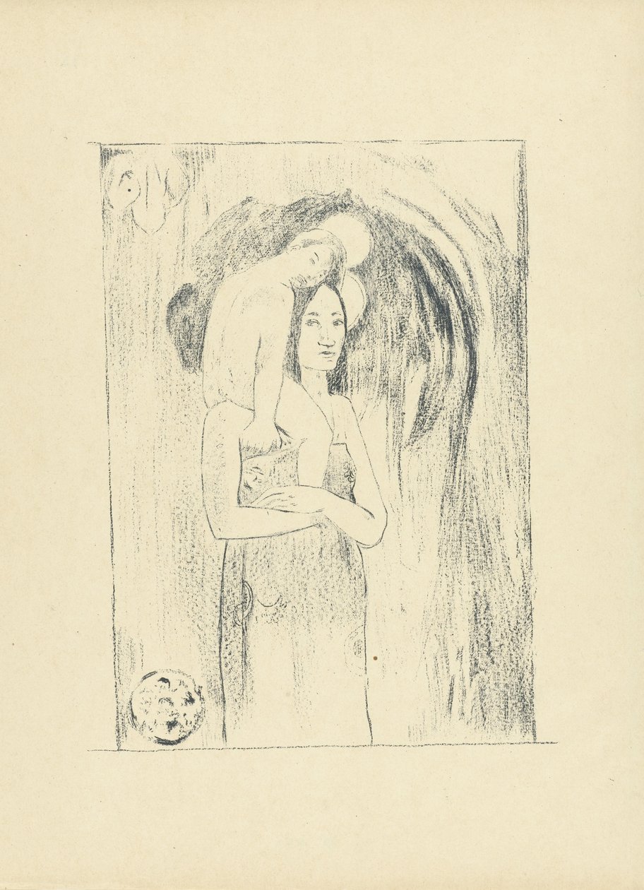 Maria sätter Kind Ja Orana Maria Jungfrun och barnet The Trial (serietitel) av Paul Gauguin