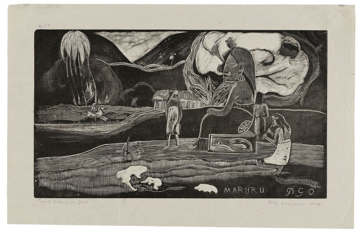 Maruru, Offerings of Gratitude, från Noa Noa, 1894 av Paul Gauguin
