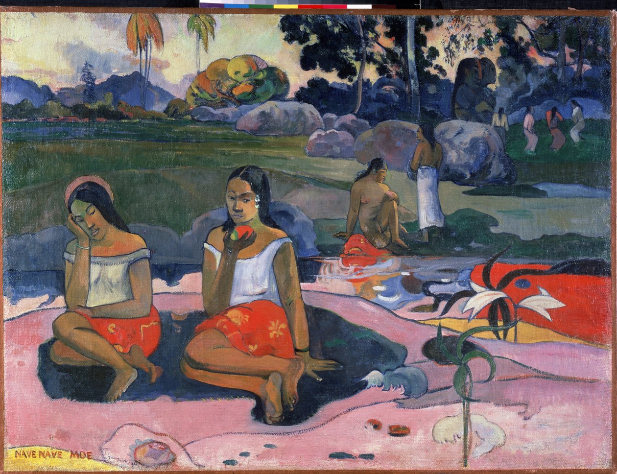 "Nave Nave Moe" (The Sacred Spring: Sweet Dreams) Målning av Paul Gauguin (1848-1903) (Post-impressionism) 1894 Mått 73x98 cm Sankt Petersburg, Eremitagets museum av Paul Gauguin