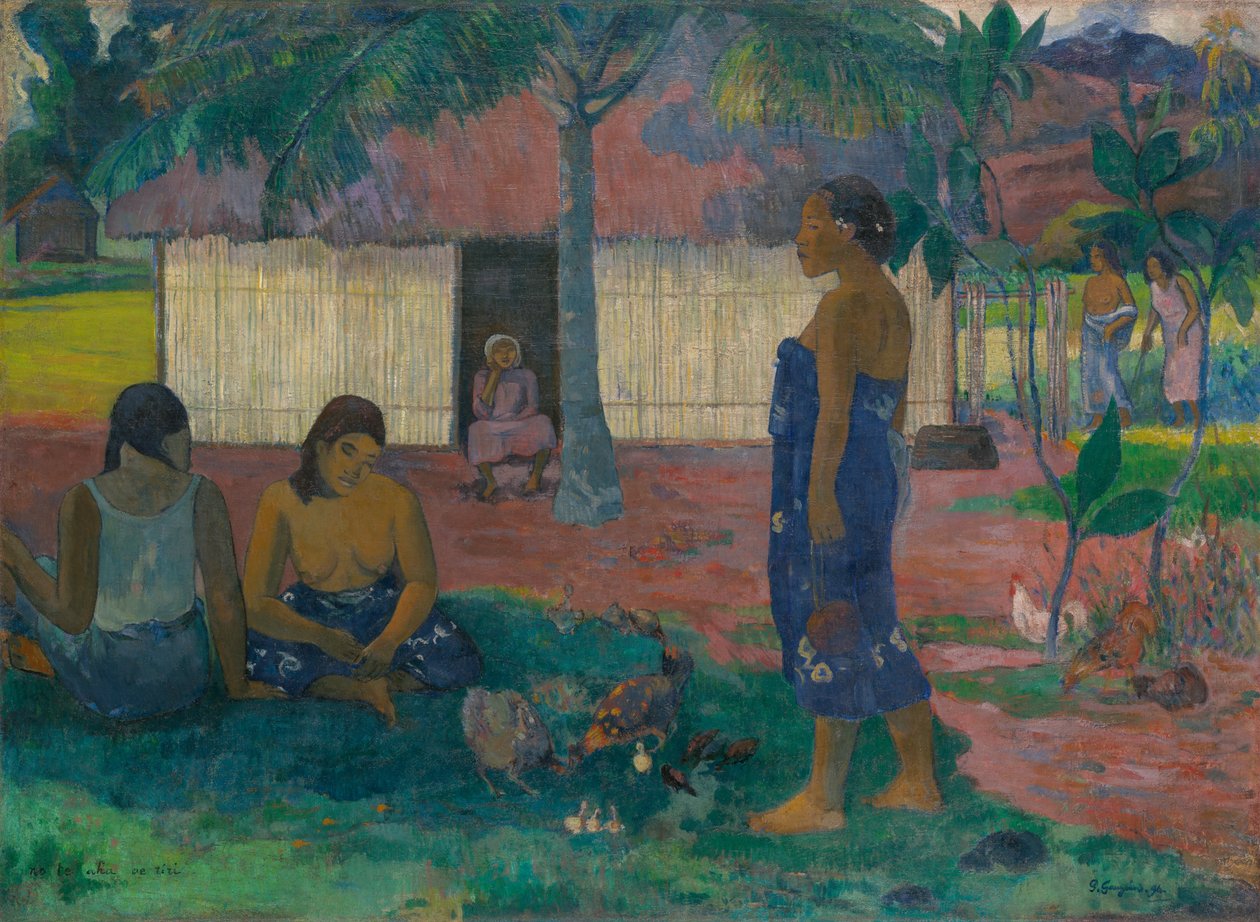 No te aha oe riri (Varför är du arg) av Paul Gauguin