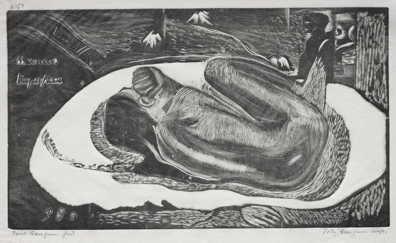 Noa Noa: Manao Yupapau (bevakad av de dödas andar) av Paul Gauguin