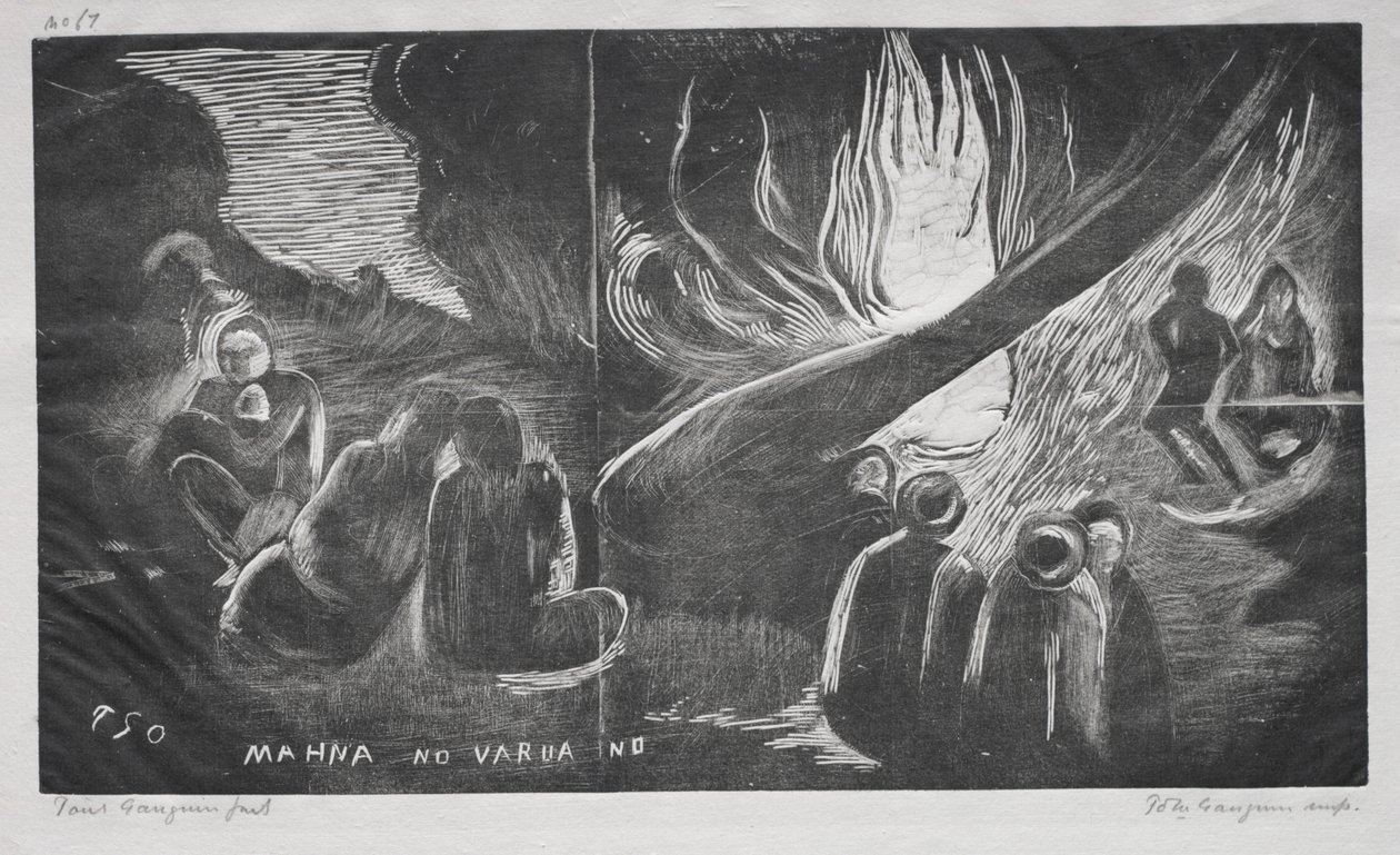 Noah, The Devil Speaks Mahna No Evil Spirit, 1893-94. av Paul Gauguin