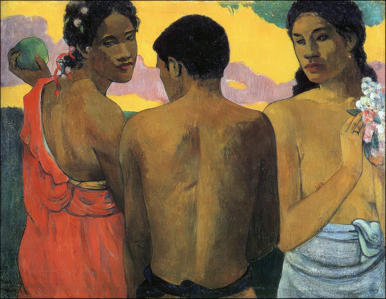 P. Gauguin, Tre Tahitianer av Paul Gauguin