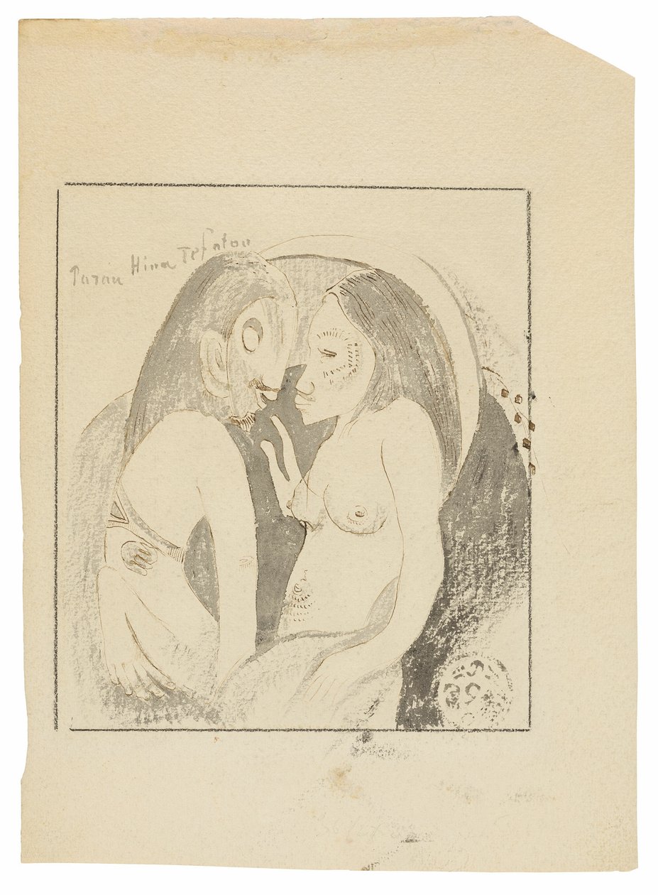 Parau Hina Tefatou (Ord mellan månens gud och jordens gud) av Paul Gauguin