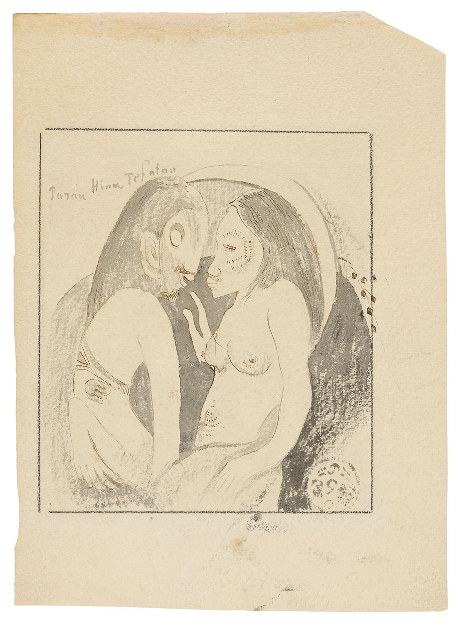 Parau Hina Tefatou (Ord mellan månens gud och jordens gud) av Paul Gauguin