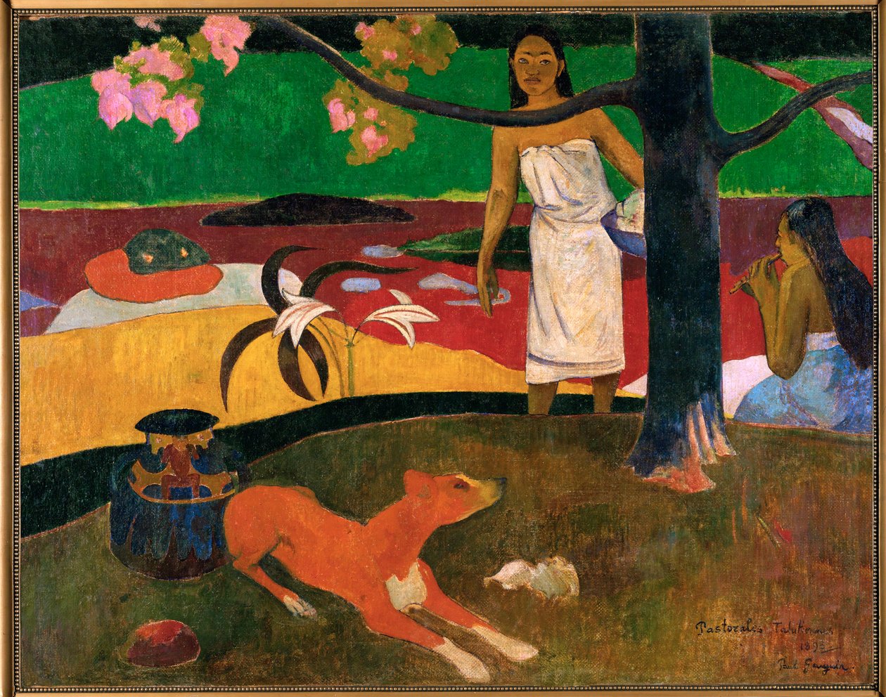 Pastorales tahitiennes (olja på duk) av Paul Gauguin