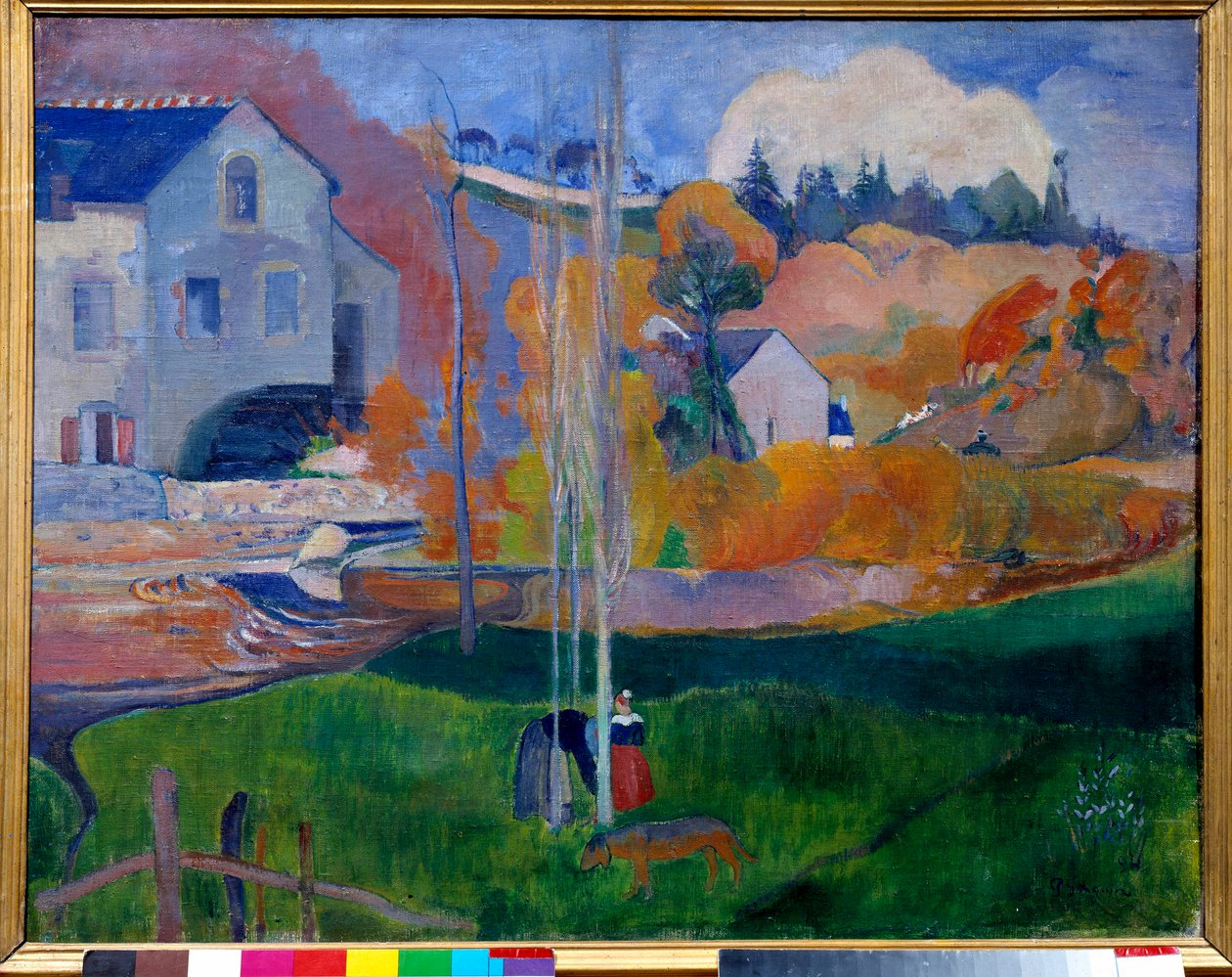 Landskap i Bretagne, bruket David (landskap i Bretagne, bruket David) Målning av Paul Gauguin (1848-1903) av Paul Gauguin