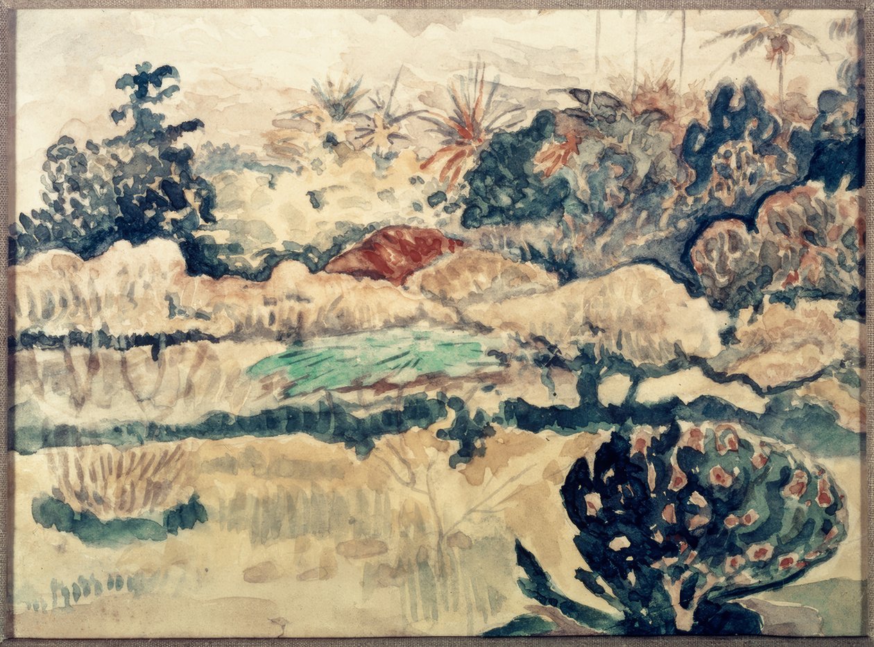 Tahitiska landskap av Paul Gauguin