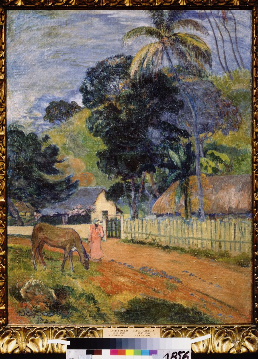 ""Landskap, en häst på vägen"" (Landskap. En häst på väg) Målning av Paul Gauguin (1848-1903) 1899 Postimpressionism Mått 94x73 cm Pushkin Museum Moskva av Paul Gauguin