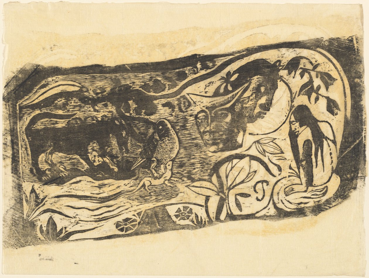 Tallrik med Head of a Horned Devil (Planche au diable cornu) av Paul Gauguin