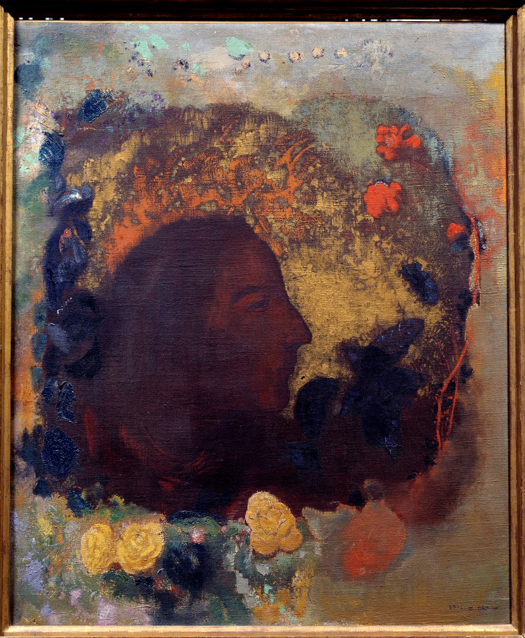 Porträtt av Paul Gauguin (1848-1903). Målning av Odilon Redon (1840-1916) av Paul Gauguin