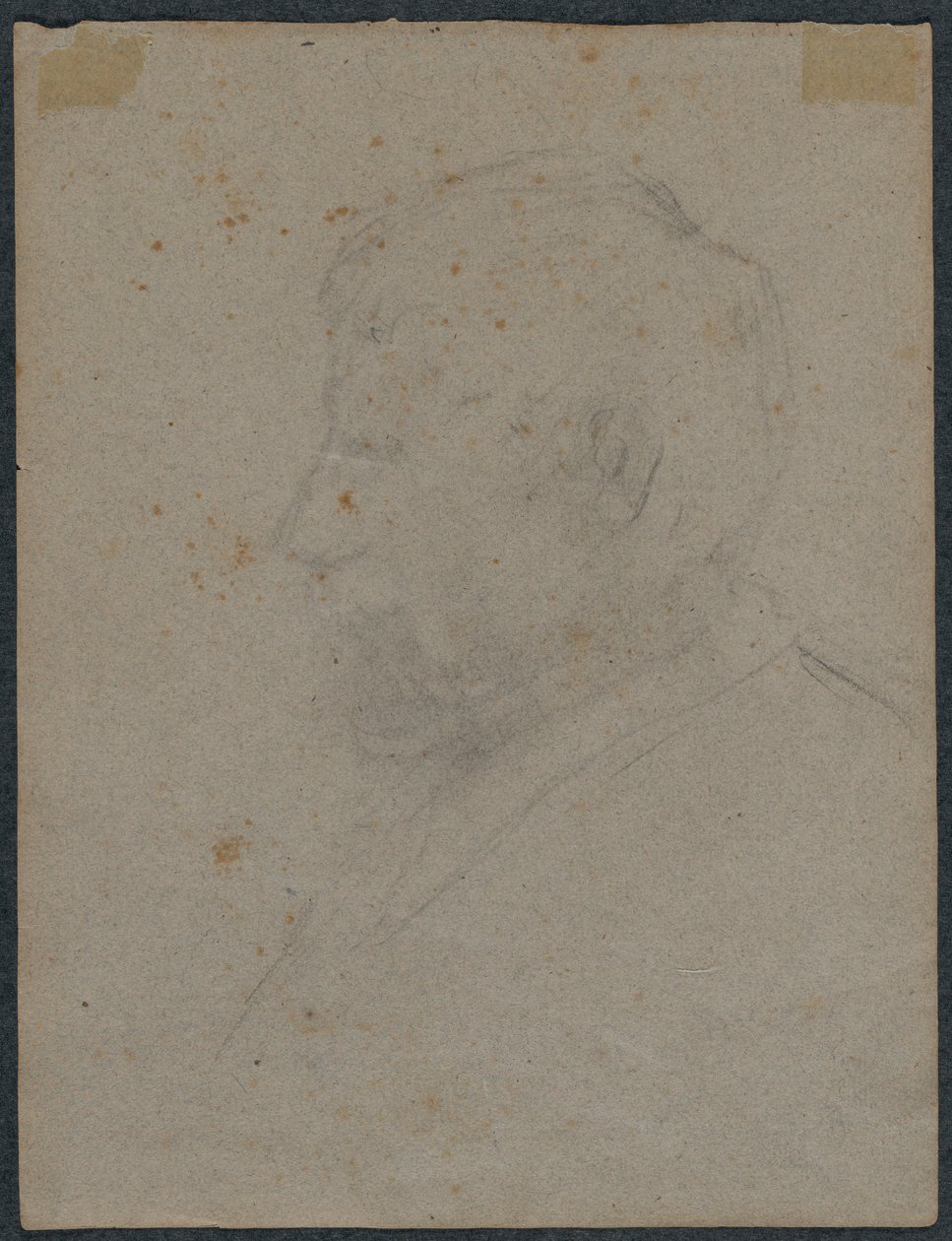 Profil Byst av en man verso, 1870-tal. av Paul Gauguin