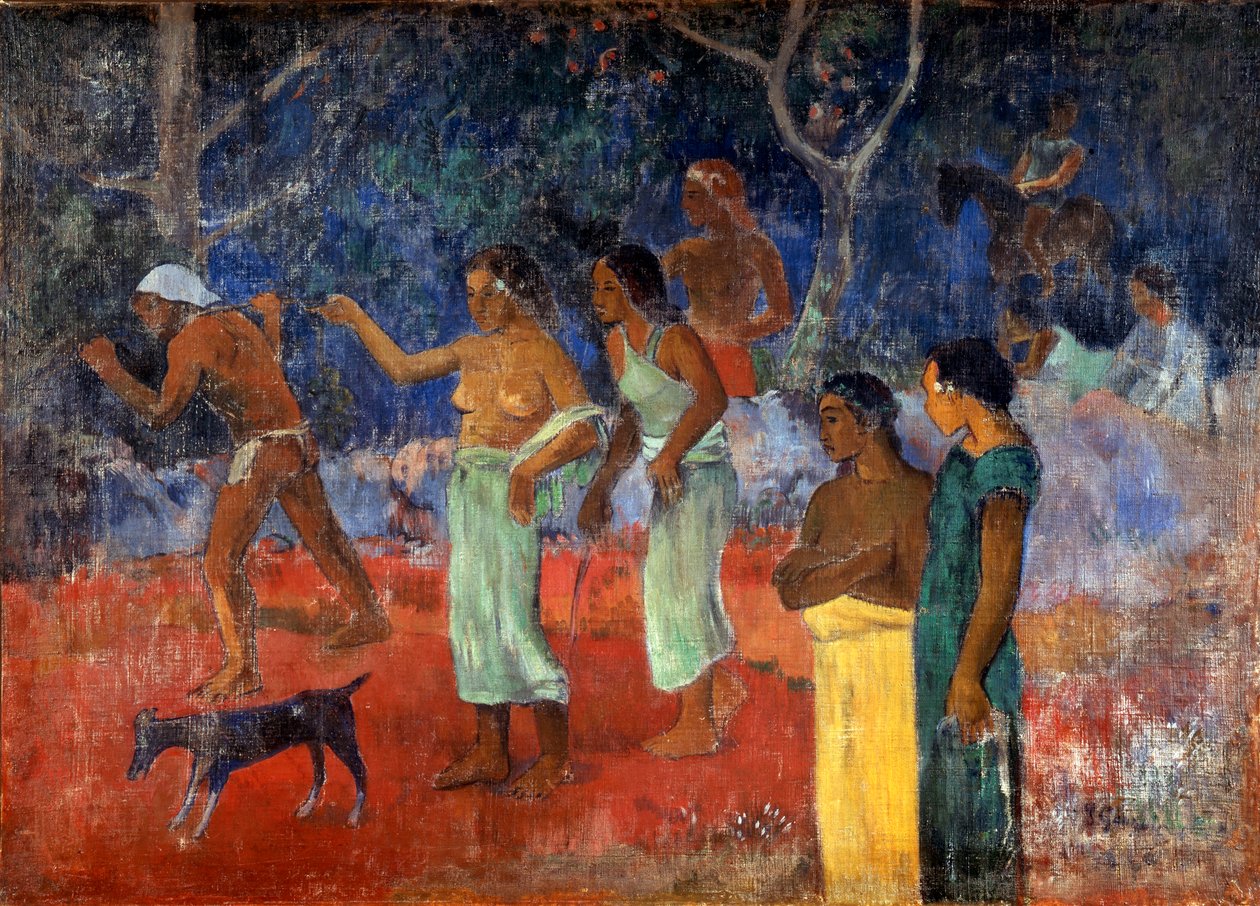 Scen från Tahitian Life, 1896. av Paul Gauguin