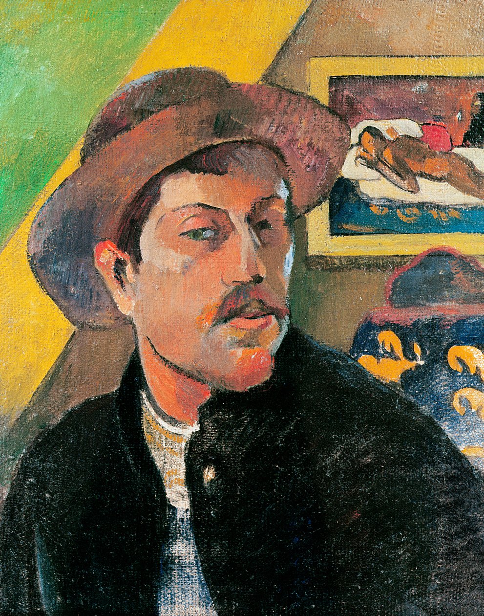 Självporträtt i hatt, 1893-94 av Paul Gauguin