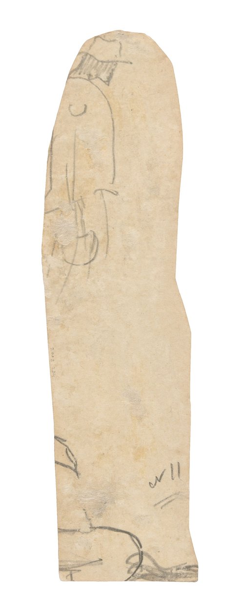 Skiss av en man med hatt och fragment av en kvinnas axel av Paul Gauguin
