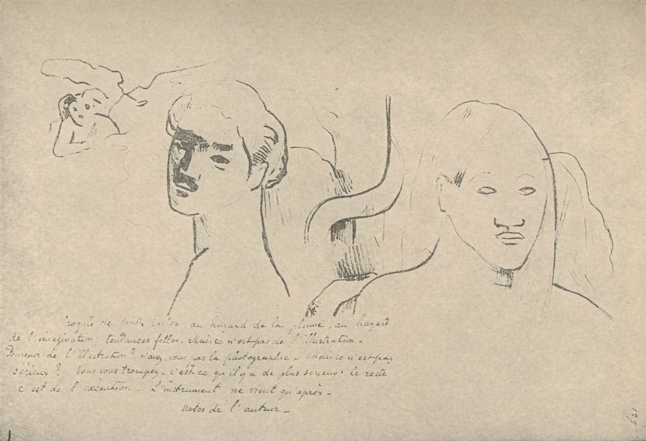Sketcher av alla slag, slumpmässiga satsningar av min penna och min fantasi, vilseledande fantasier, men det här är inte av Paul Gauguin