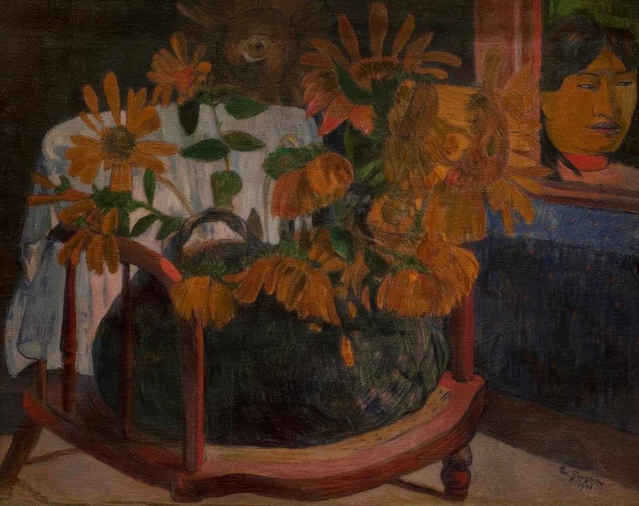 Solrosor på en fåtölj av Paul Gauguin