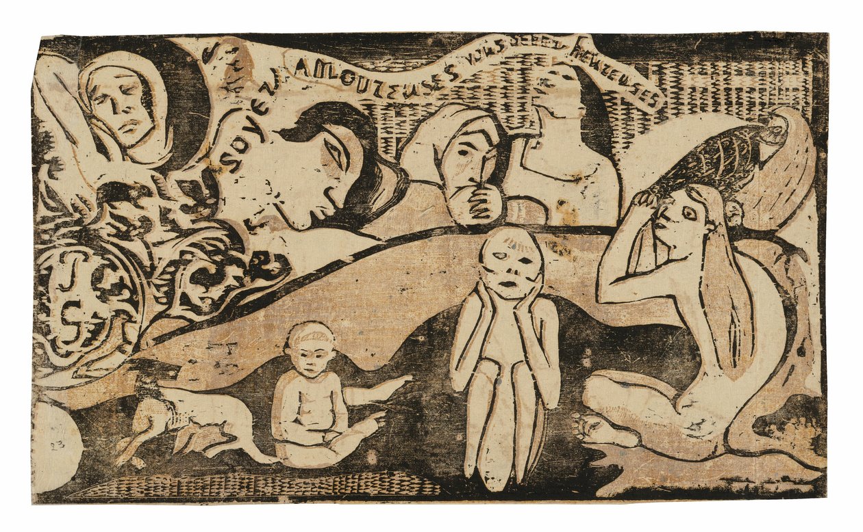 Love, and You Will Be Happy, från Suite of Late Wood-block Prints av Paul Gauguin