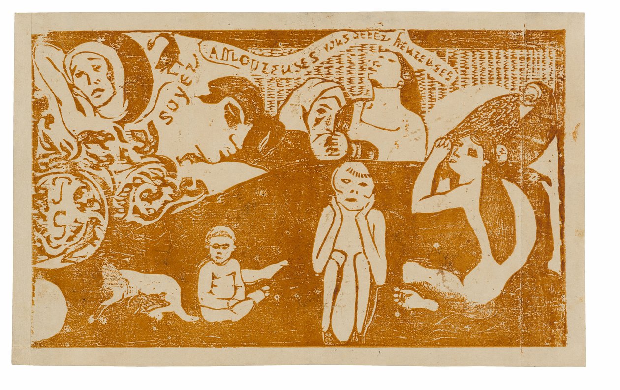 Love, and You Will Be Happy, från Suite of Late Wood-block Prints av Paul Gauguin