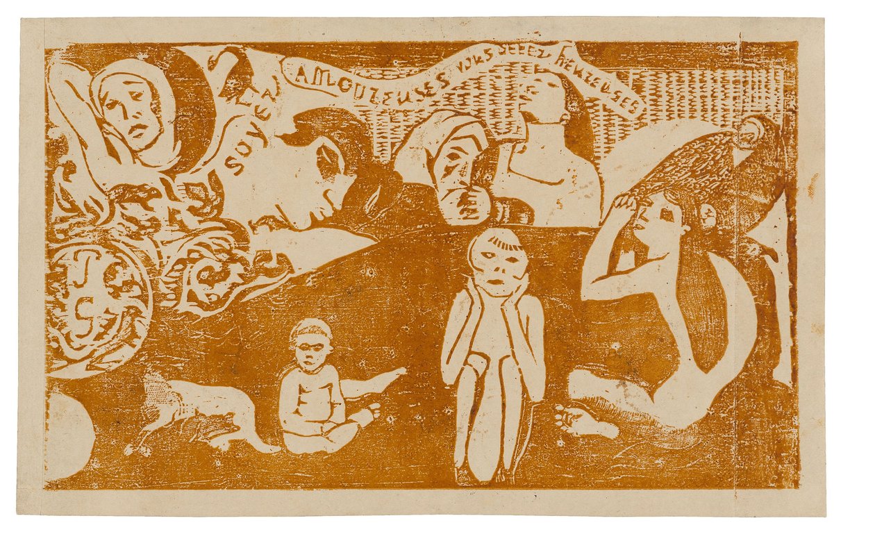 Love, and You Will Be Happy, från Suite of Late Wood-block Prints av Paul Gauguin