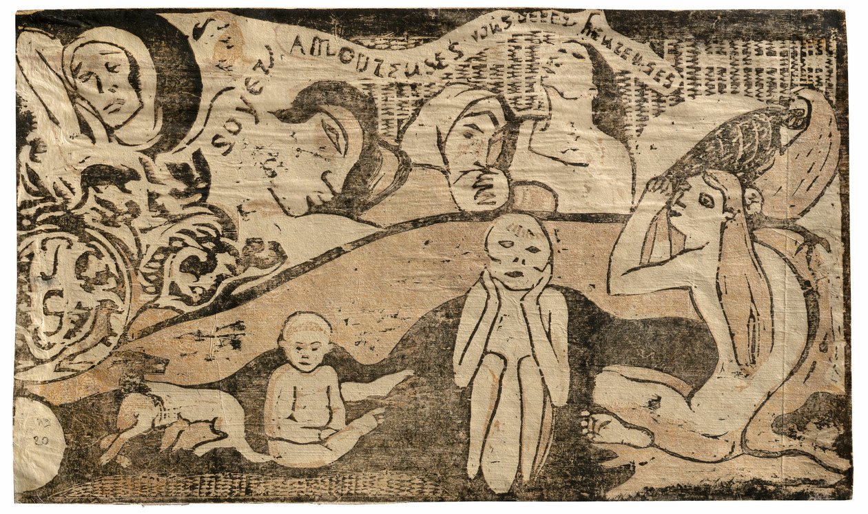 Love, and You Will Be Happy, från Suite of Late Wood-block Prints av Paul Gauguin