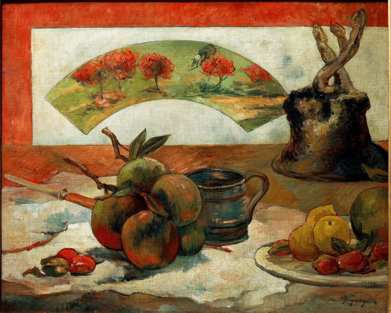 Stilleben vid fläkten av Paul Gauguin