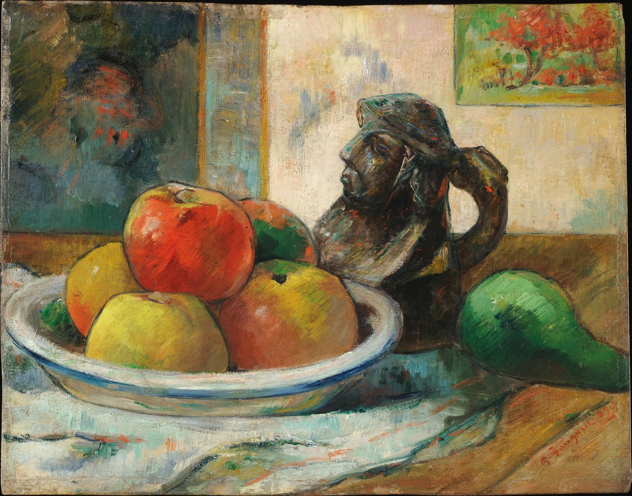 Stilleben mit Äpfel, Birne und Krug av Paul Gauguin