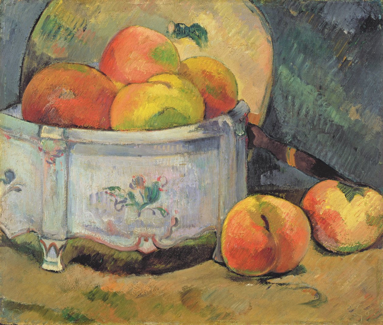 Stilleben med persikor, ca 1889 (olja på panel) av Paul Gauguin