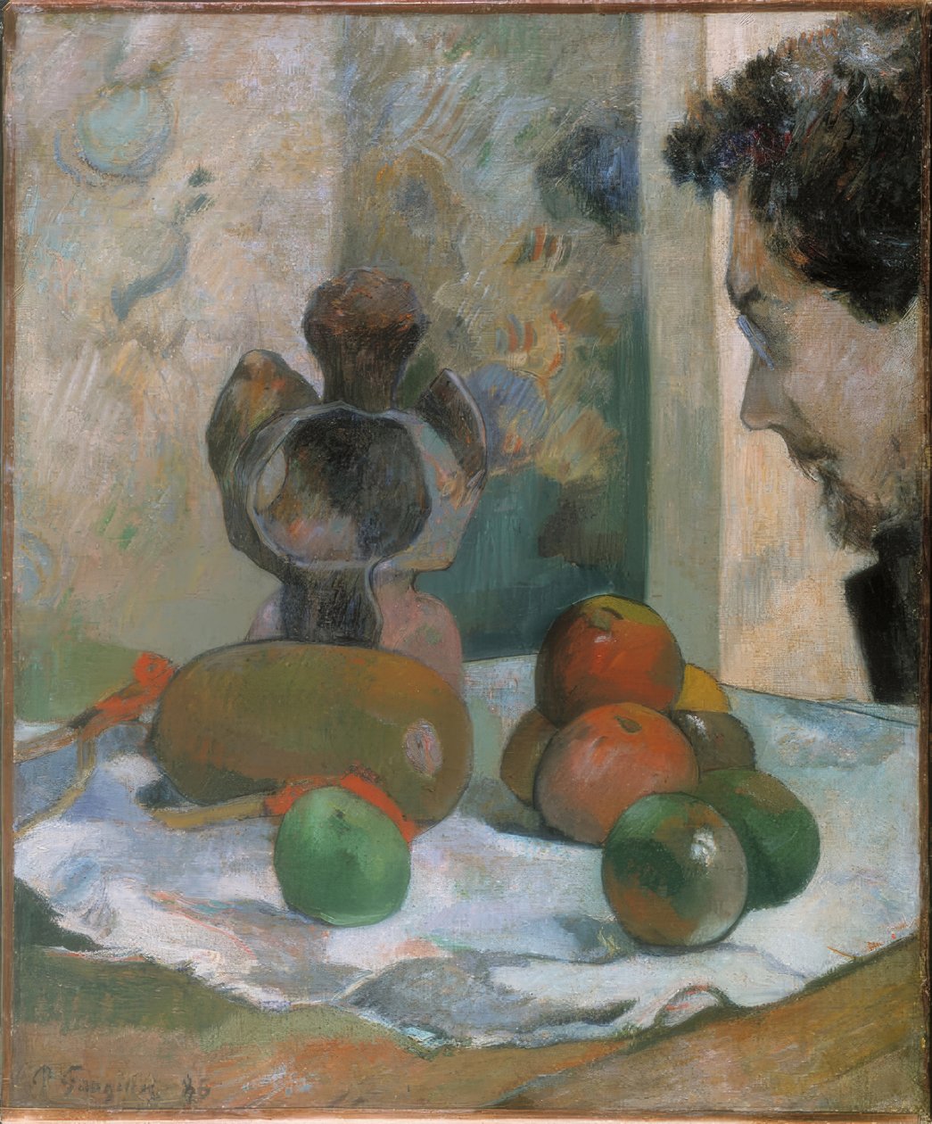 Stilleben med profil av Laval av Paul Gauguin