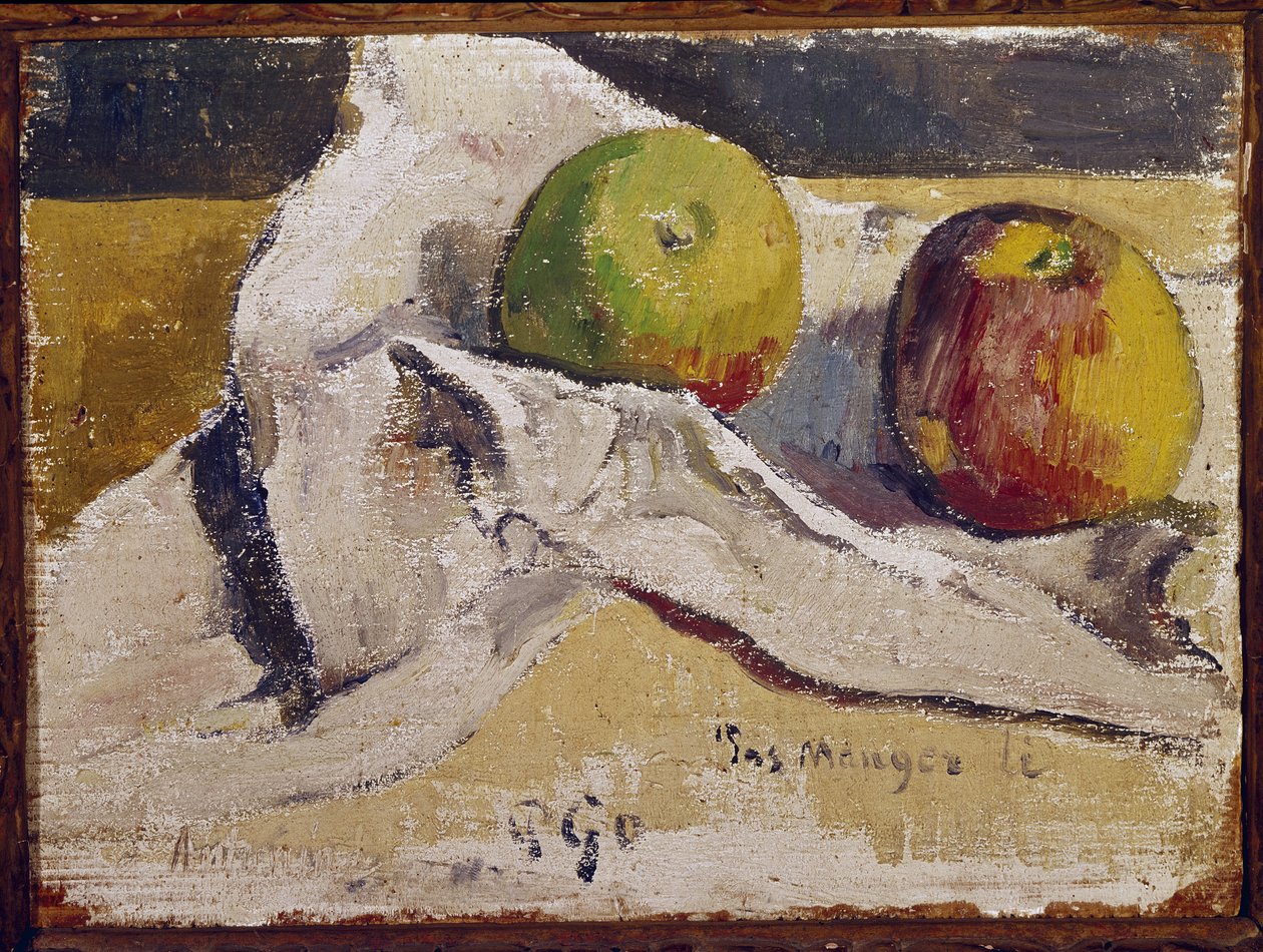 Stilleben med äpplen (olja på duk av Paul Gauguin