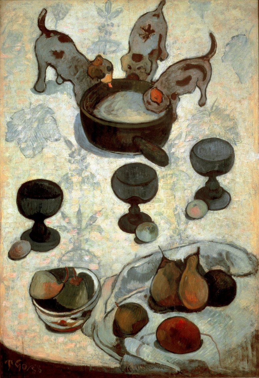 Stilleben med tre valpar av Paul Gauguin