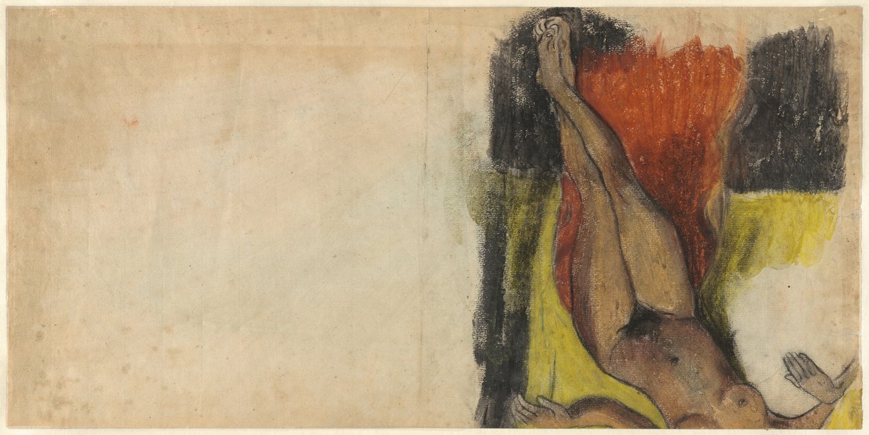 Studie för Aita tamari kvinna Judith te parari [verso] av Paul Gauguin