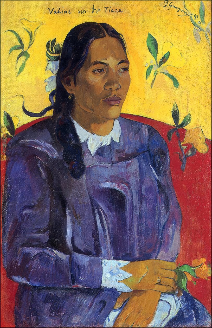 Tahiti: Vahine No Te Tiare (Kvinna med en blomma), Paul Gauguin (1891) av Paul Gauguin