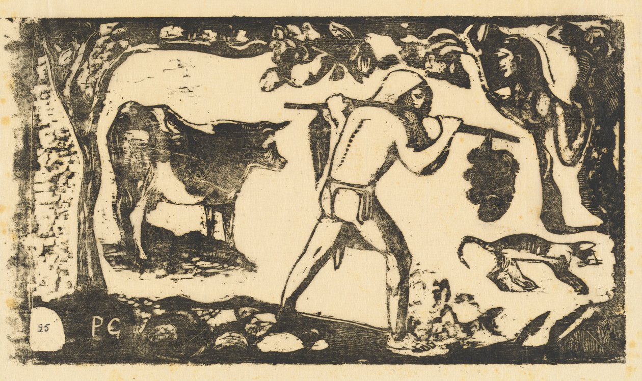 Tahitian Carrying Bananas (bäraren av fei) av Paul Gauguin