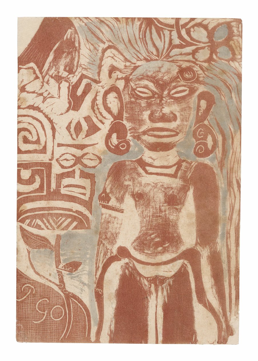 Tahitisk idol - gudinnan Hina av Paul Gauguin