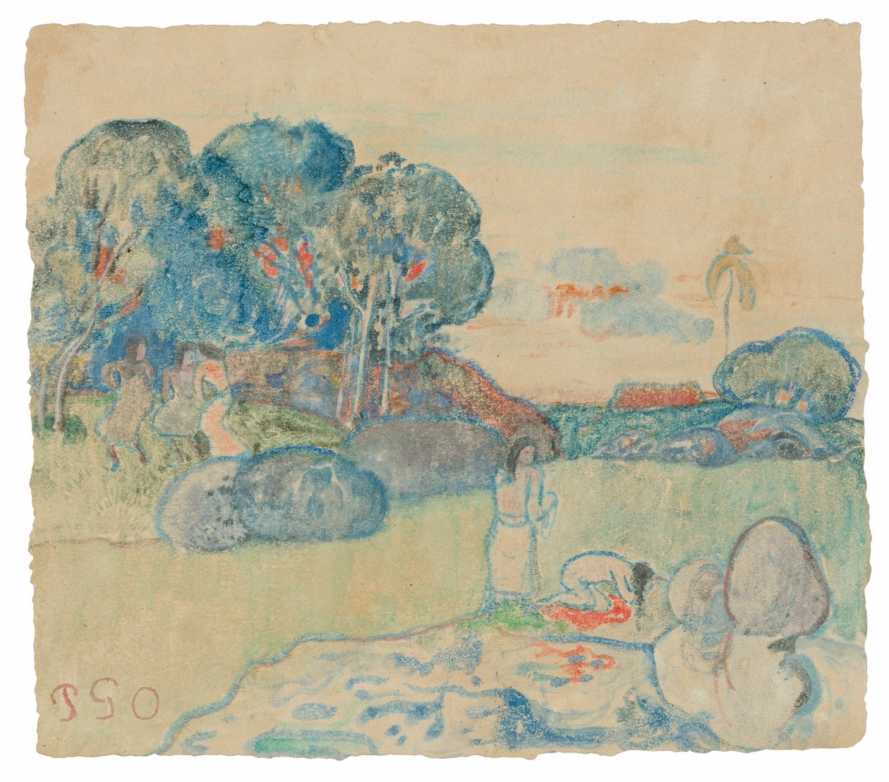 Tahitiskt landskap av Paul Gauguin