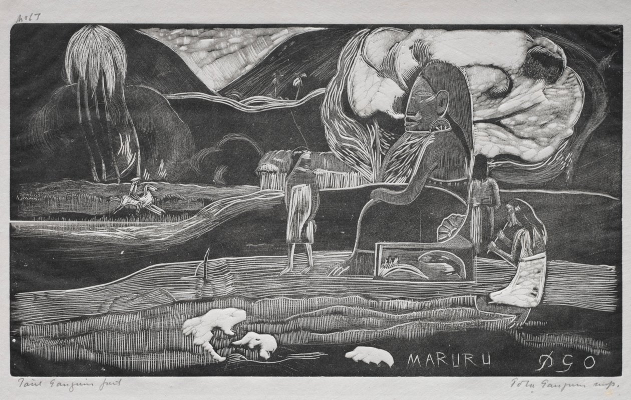 Tahiti-serien: Tillbedjan. av Paul Gauguin