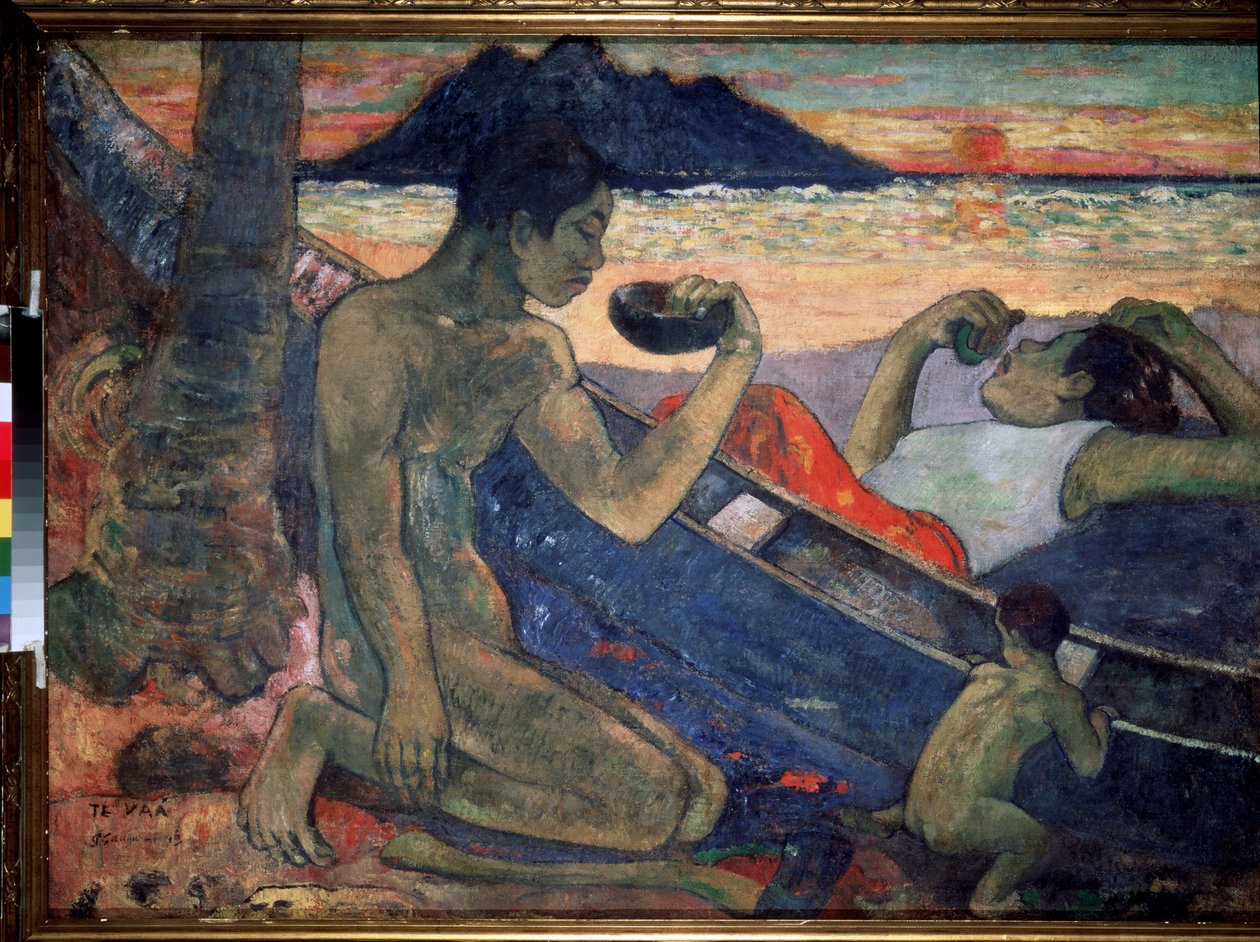 Te Vaa (Kanoten). Målning av Paul Gauguin (1848-1903) av Paul Gauguin