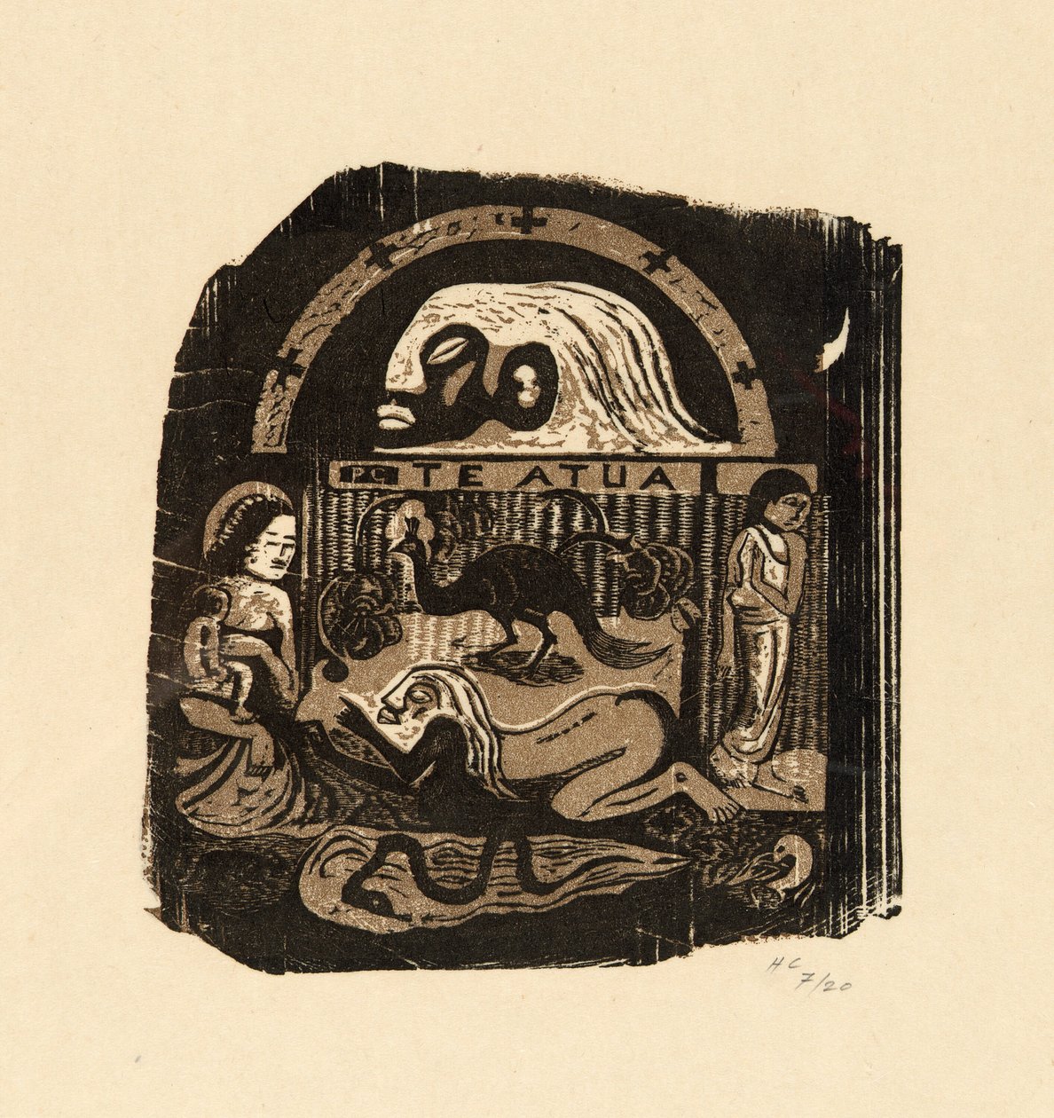 Te atua (Guden), från Suite of Late Wood-block Prints av Paul Gauguin