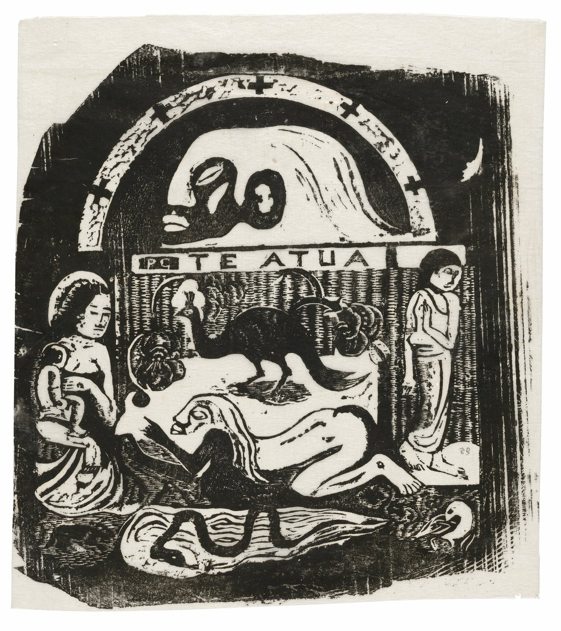 Te atua (Guden), från Suite of Late Wood-block Prints av Paul Gauguin