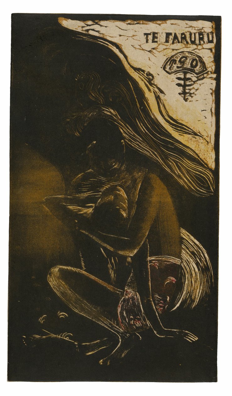 Te faruru (Here We Make Love), från Noa Noa Suite av Paul Gauguin