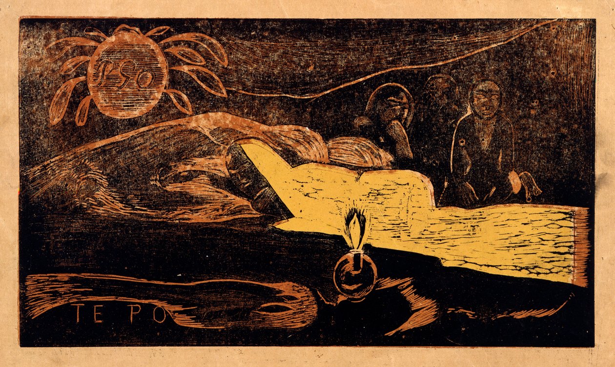 Du po. Den stora natten ur serien Noa Noa, 1893-1894 av Paul Gauguin