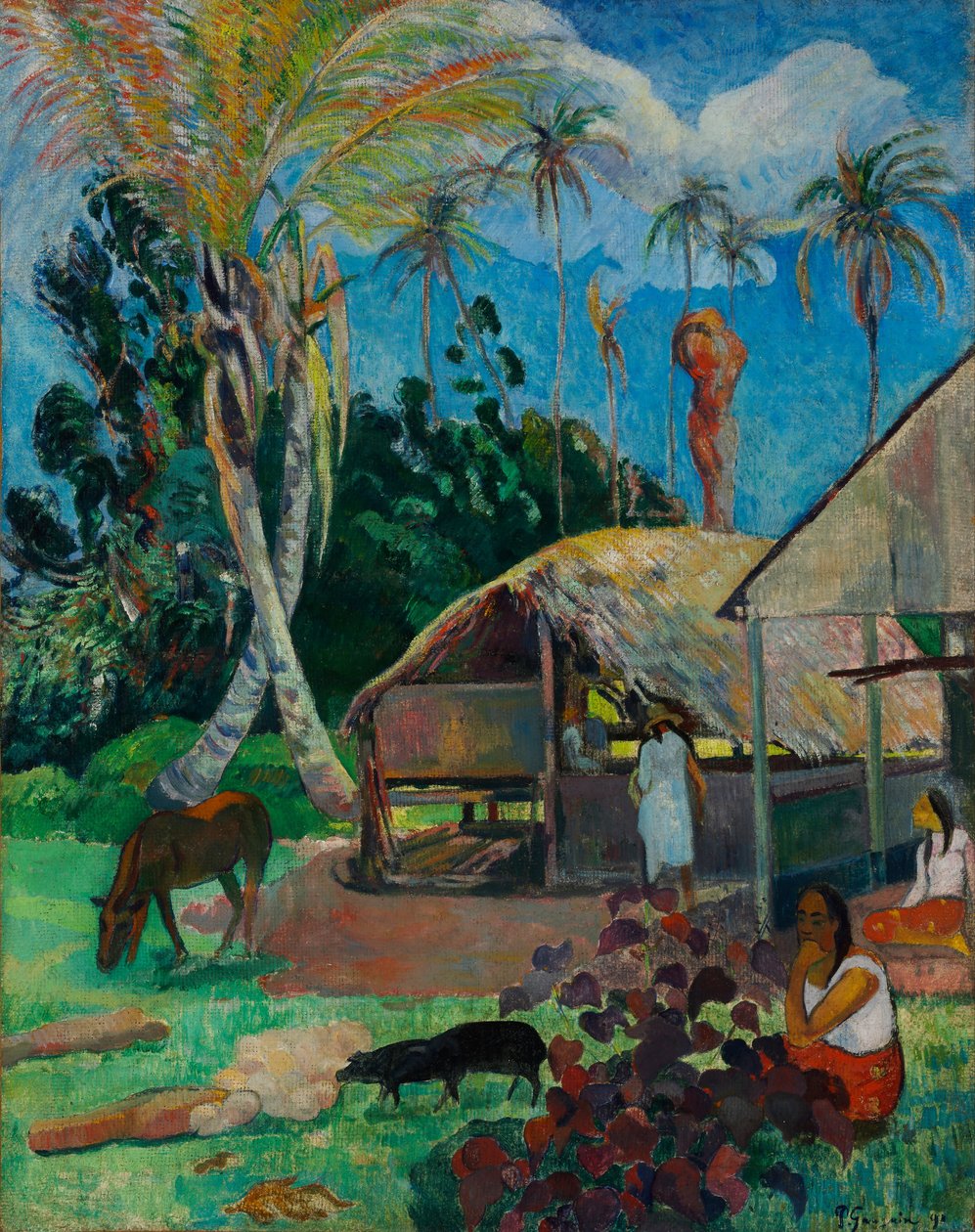 Franska: Les pourceaux noirs De svarta grisarna av Paul Gauguin