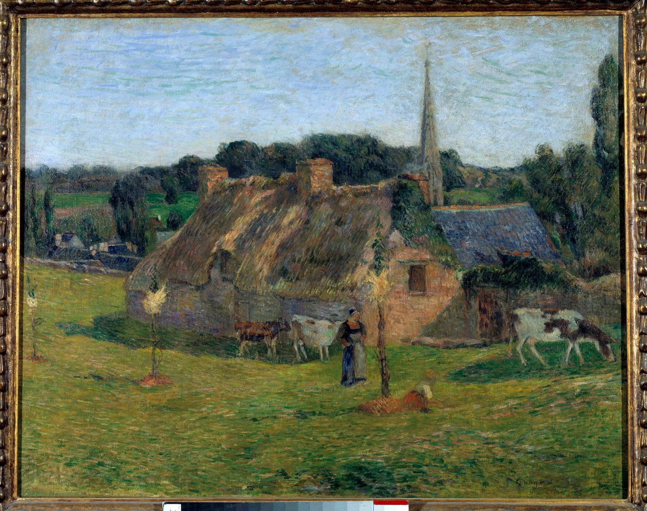 Derout Lollichon-fältet och kyrkan Pont Aven av Paul Gauguin