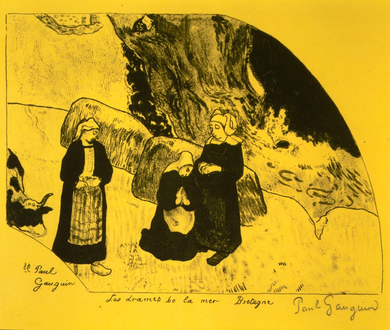 The Drama of the Sea, Bretagne, från Volpini Suite: Dessins lithographiques, 1889., 1889. av Paul Gauguin